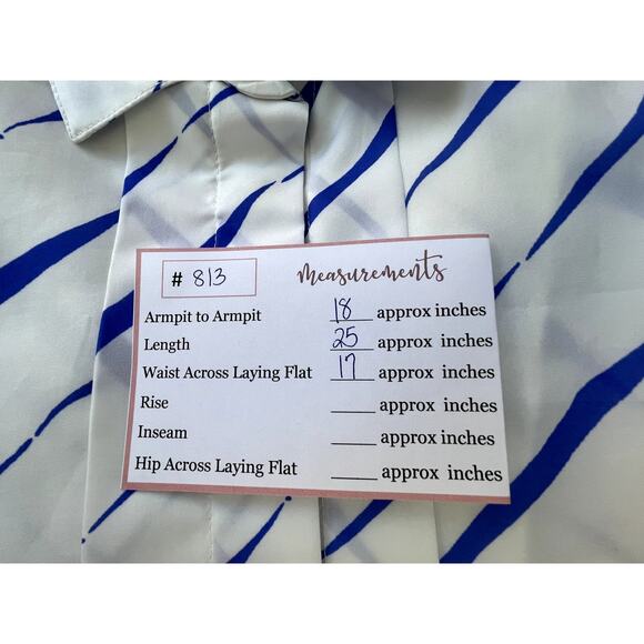 Vintage The Wilroy Traveller White & Blue Stripes Long Sleeve Button Up Blouse 8 - Picture 10 of 10